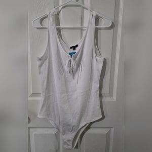 NWT 3X Rue21 White Lace-Up Tank Top Bodysuit